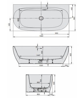 Гидромассажная ванна Hoesch iSensi 190х90 3890i.010