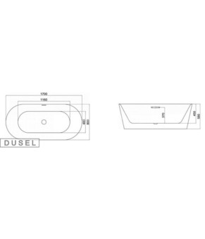 Ванна акриловая отдельностоящая Dusel DU103 Black 170x80