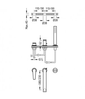 Cмеситель для ванны CLASS TRES 20516103