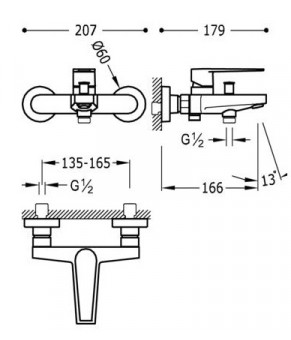 Смеситель Tres Class 20517001