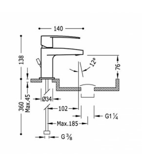 Змішувач Tres Flat 204.103.01