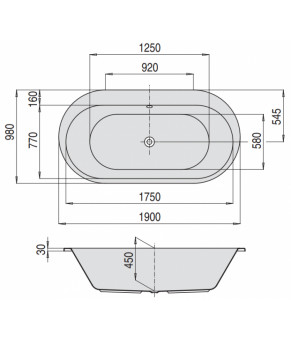 Гидромассажная ванна Hoesch Foster Tergum 190x98 6476N.010 + 69709 + 690913T