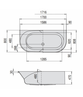 Гидромассажная ванна Hoesch Spectra Deluxe 170х80 36636.010 + 6957