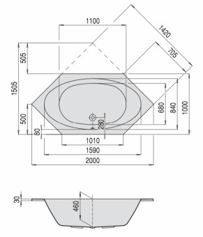 Гидромассажная ванна Hoesch Armada Tergum 200х100 6178N.010 + 690913T