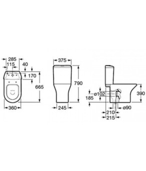 Унитаз компакт ROCA GAP A34947800W с крышкой