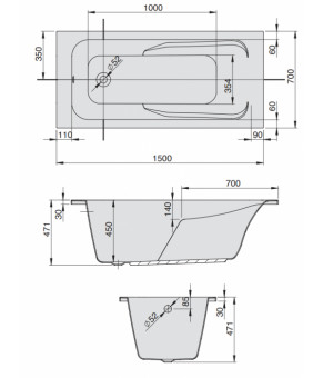 Ванна Hoesch Mila 150х70 3712.010