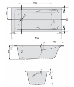 Ванна Hoesch Mila 170х80 3716.010