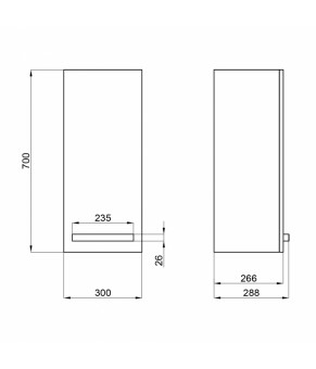Полупенал подвесной Qtap Taurus 300х700х300 Whitish oak QT24761PP700WO