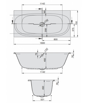 Гидромассажная ванна Hoesch iSensi Tergum 160х75 3820N.010 + 6966.310 + 69709 + 69719 + 690913T