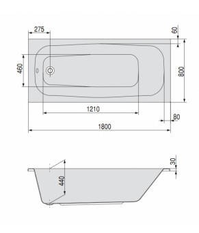 Гидромассажная ванна Hoesch Capri Tergum 180х80 6107N.010 + 69709 + 69719 + 690913T
