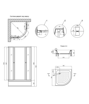 Душевая кабина Lidz Wieza SC80x80.SAT.MID.L, стекло Linie 4 мм