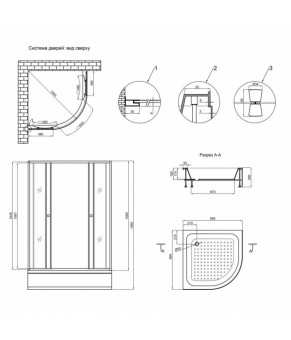 Душевая кабина Lidz Wieza SC90x90.SAT.MID.L, стекло Linie 4 мм