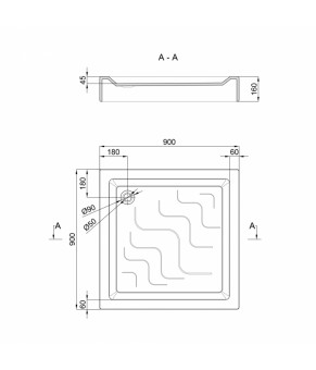 Душовий піддон Lidz Mazur ST90x90x16 LMAST909016