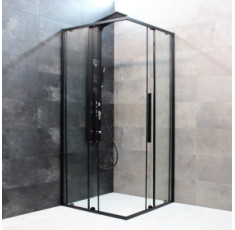 купить недорого Душевая кабина DUSEL DSL194B Black Matt 1000*1000, двери раздвижные, стекло прозрачное 519411