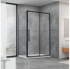 купити недорого Душевая кабина Dusel DSL191B+195B Black Matt, 120х80х190, дверь раздвижная, стекло прозрачное 519128