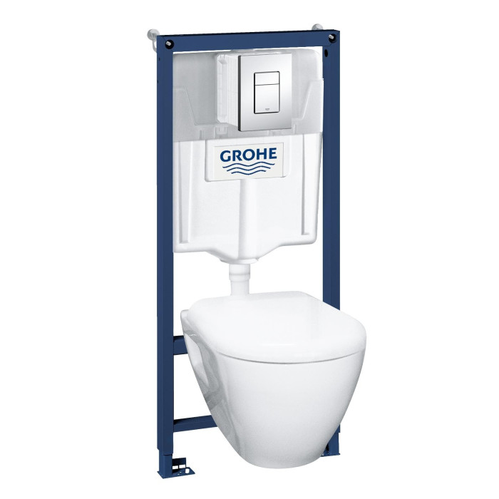 Набор инсталляция GROHE Solido с подвесным унитазом Serel и панелью смыва Skate Cosmopolitan хром (39186000)