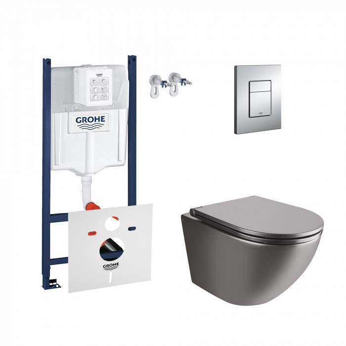 Набір інсталяція 4 в 1 Grohe Rapid SL 3884000G + унітаз із сидінням Qtap Robin QT1333046ENRMB