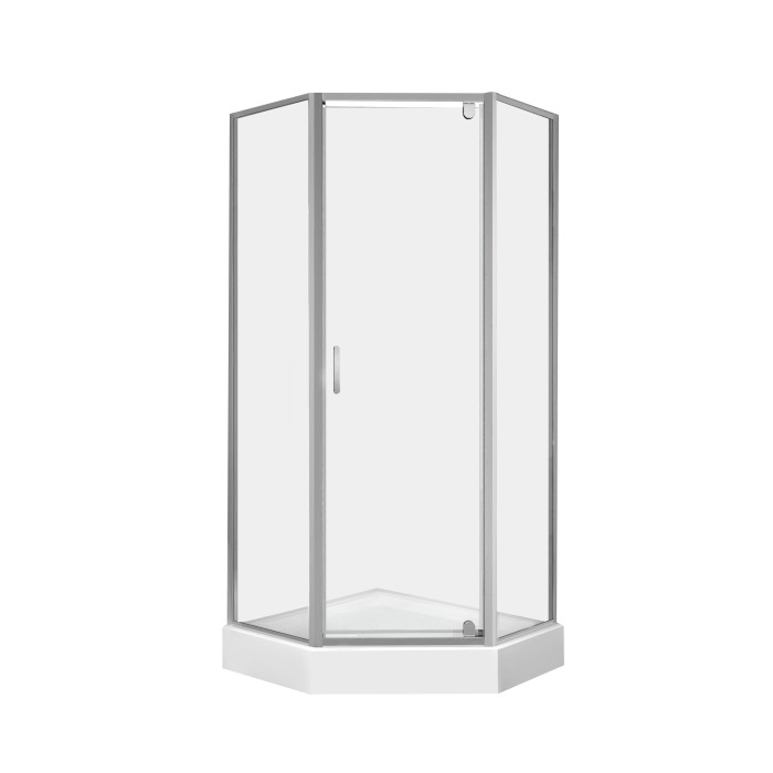 Набор Qtap Leo CRM10995-AC6 Clear 2020x900x900 мм + поддон Diamond 309912 90x90x12 см с сифоном (SD00048935)