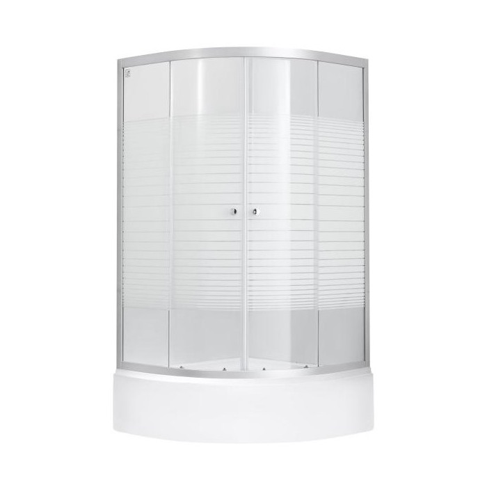 Душевая кабина Lidz Wieza SC80x80.SAT.MID.L, стекло Linie 4 мм + поддон с панелью Kupala
