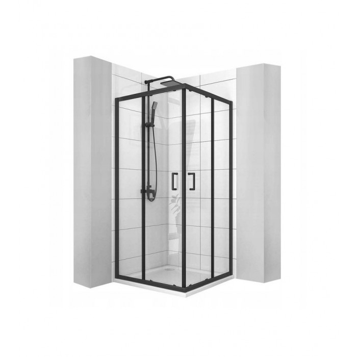 Душевая кабина Calani Vito 90x90 black безопасное стекло прозрачное (CAL-K6003)