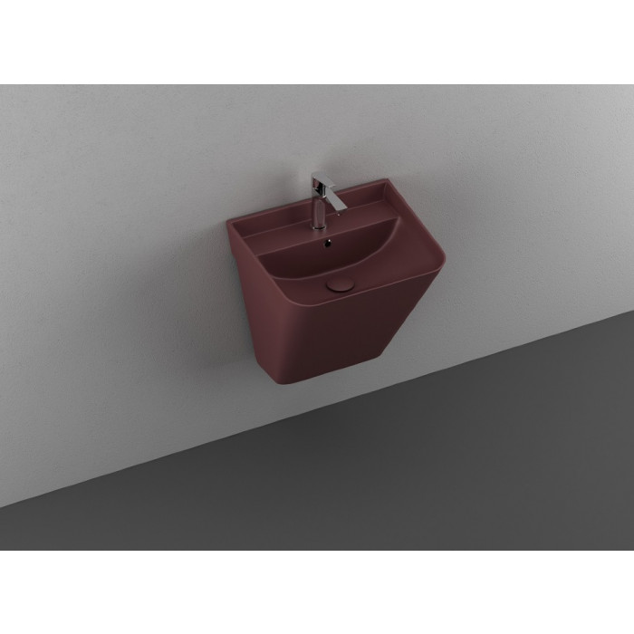 Умивальник Isvea Sott'Aqua S&S 50x42x51,5 maroon red підвісний (10SQ37002SV-2R)