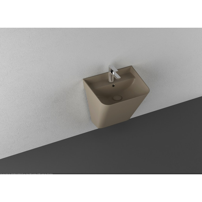 Умивальник Isvea Sott'Aqua S&S 50x42x51,5 taupe matt підвісний (10SQ37002SV-2H)