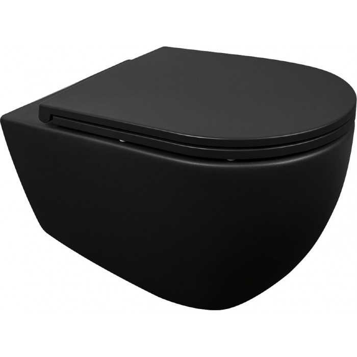 Унітаз Isvea Infinity clearimPlus Wall Hung WC 365x530 (10NF02001 2N-Matte Black)
