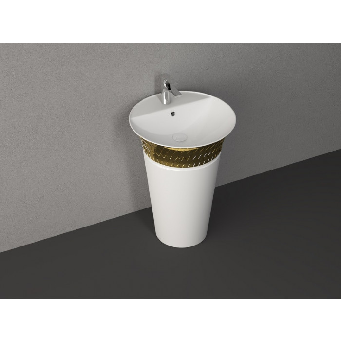 Умивальник Isvea Cappitone 58,5x58,5x79,5 gold-white підлоговий (10CPS1003SV)