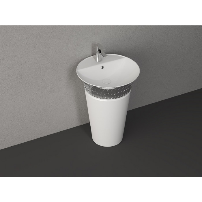Умивальник Isvea Cappitone 58,5x58,5x79,5 platinum-white підлоговий (10CPS1002SV)