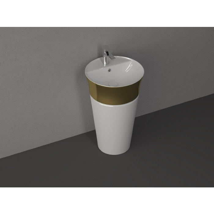 Умивальник Isvea Azur S&S 51x51x81,8 gold-white підлоговий (10SYS1002SV)