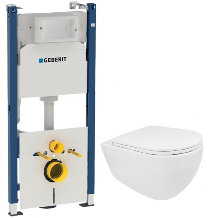 Унітаз Isvea Infinity без обідка, підвісний, сидіння, інстал. Geberit (10NF02001+40KF0200I-S+458.126.00.1)