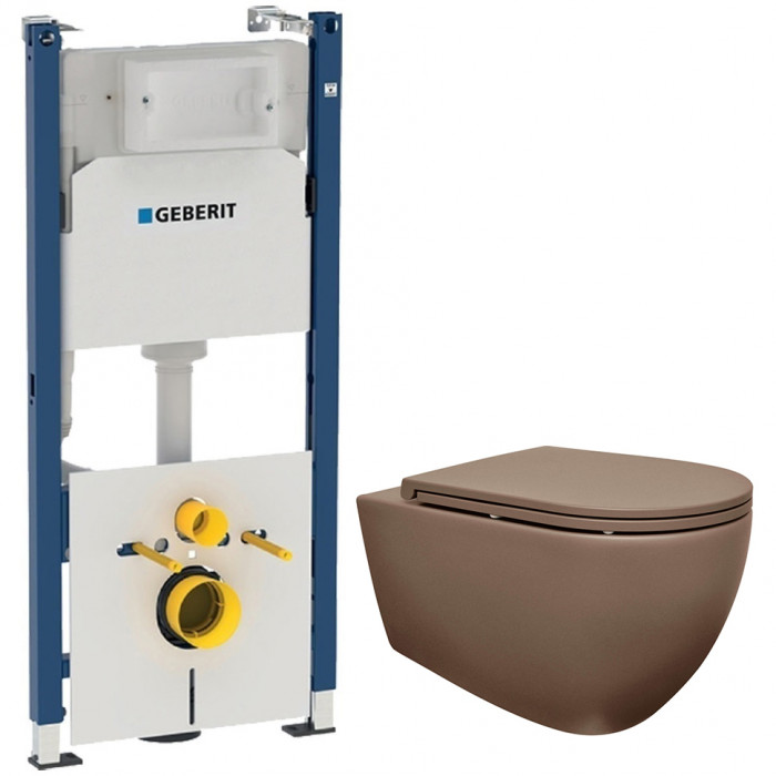 Унітаз Isvea Infinity без обідка, підвісний, сидіння, інсталяція Geberit Duofix (10NF0200+ 40KF0522I-S+458.126.00.1)