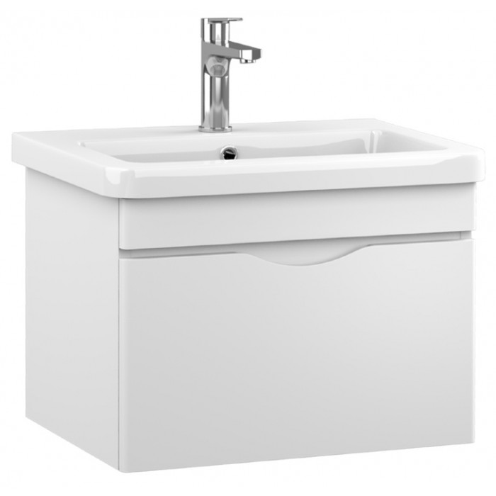 Тумбочка с умывальником Isvea Neo 55,7x40x43 lacquered white 21NGS301060E (21NG1301060E+10PS50060SV)