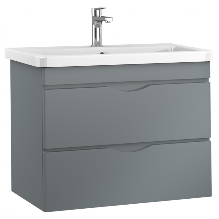 Тумбочка с умывальником Isvea Neo 76x60x43 lacquered grey 21NGS329080E (21NG1329080E+10PS50080SV)