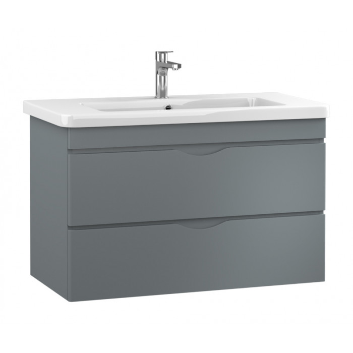 Тумбочка с умывальником Isvea Neo 97x60x43 lacquered grey 21NGS329100E (21NG1329100E+10PS50100SV)