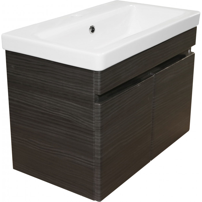 Тумбочка с умывальником Isvea Tempo 78,5x40x33,8 membran anthracite oak 27ARS059080E (27AR1059080E+10PS51080SV)