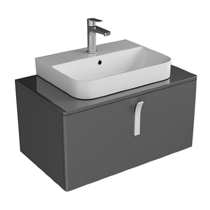Тумбочка с умывальником Isvea Supra 80x46x41,8 light grey 27SPS084080I (27SP1084080I+10SQ50057)