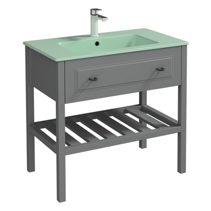 Тумбочка с умывальником Isvea Terra 80x45,5x85 grey 21TRS085080I (21TR1085080I+10SL51081)