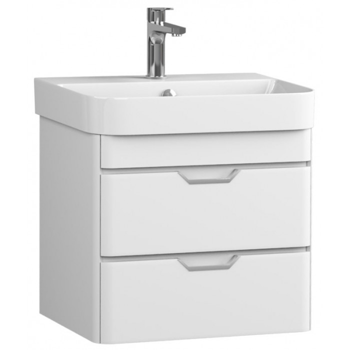 Тумбочка с умывальником Isvea Fonte 55x50x42,3 lacquered white 21SQS101057I (21SQ1101057I+10SQ50057SV)