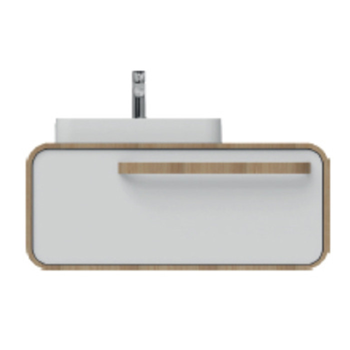 Тумбочка с умывальником Isvea Soffice 110x52x55 wood veneered teak 23SQS303115I (23SQ1303115I+10SQ50057)