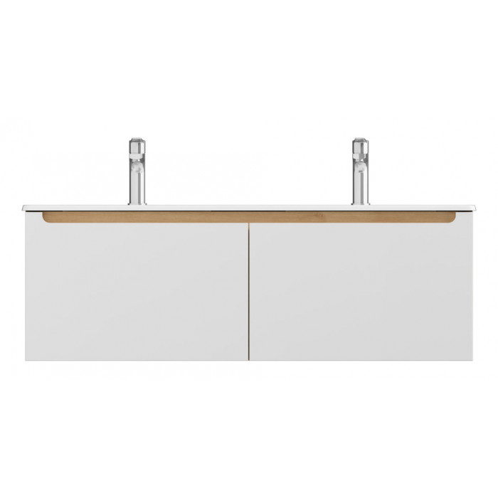 Тумбочка с умывальником Isvea Onda Plus 120x45,5x40 sapphire oak & white 21OPS063120I (21OP1063120I+10SL50121)