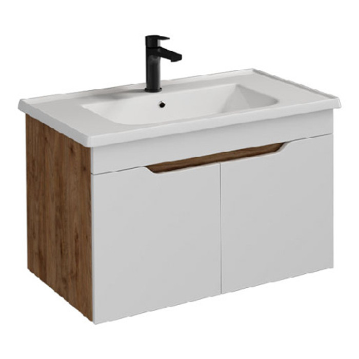 Тумбочка с умывальником Isvea Onda 81x46x51,5 amalfi & white 24ONS001080I (24ON1001080I+10LE50081)
