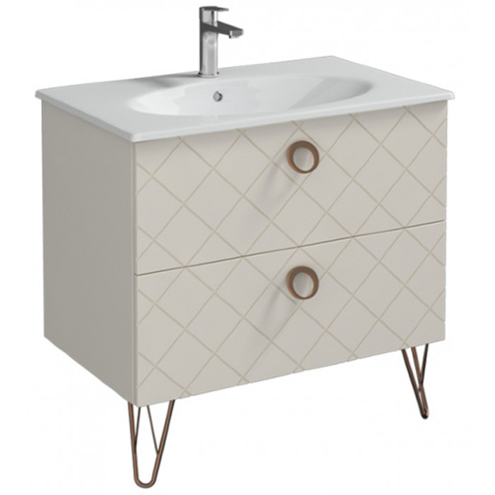 Тумбочка с умывальником Isvea Rosa 79x49x80 ivory mat 21RAS023080I (21RA1023080I+10SX50080)