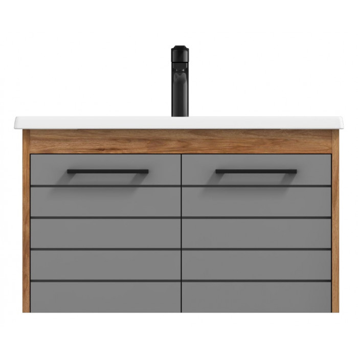 Тумбочка с умывальником Isvea Aristo 81x46,5x47 amalfi & lacquered anthracite 21RSS062080I (21RS1062080I+10LE50081)