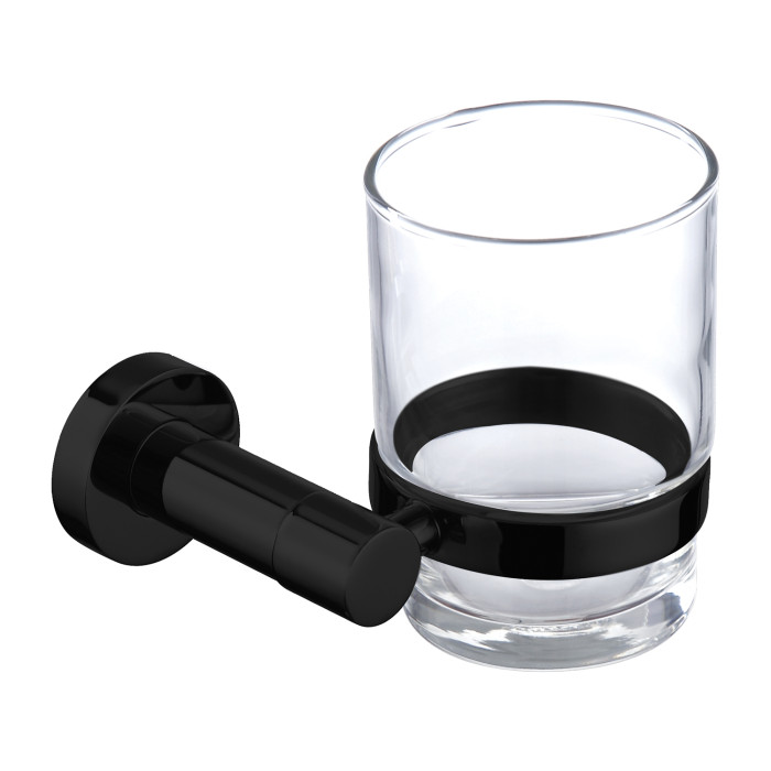 Стакан с держателем Omnires Modern Project black matt (MP60320BL)