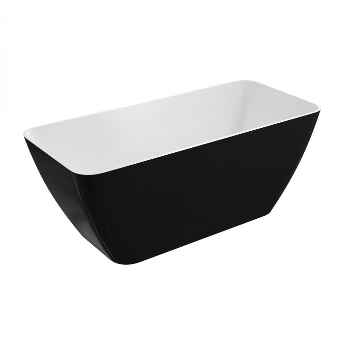 Ванна із штучного каменю Omnires Parma 159x70 прямокутна black (PARMAWWBCP)