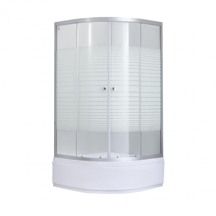Набор Lidz душевая кабина Wieza SC80x80.SAT.HIGH.L, стекло Linie 4 мм + поддон с панелью Kupala