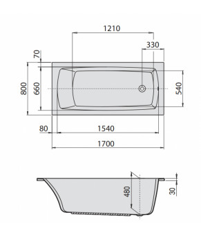 Гидромассажная ванна Hoesch Largo Deluxe 170х80 37086.010 + 69719 + 69706