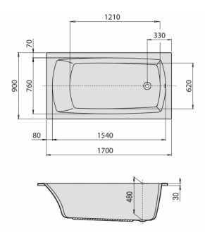 Гидромассажная ванна Hoesch Largo Deluxe 170х90 37096.010 + 6957 + 69719 + 69706