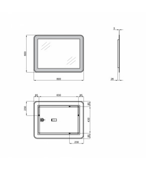 Зеркало Qtap Swan 600x800 с LED-подсветкой, Reverse QT167814146080W
